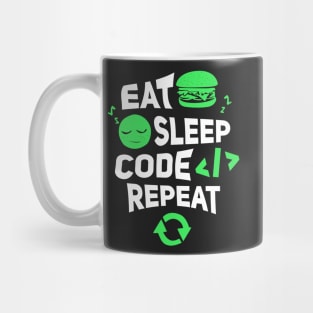 Eat sleep code repeat programming clothes Mug